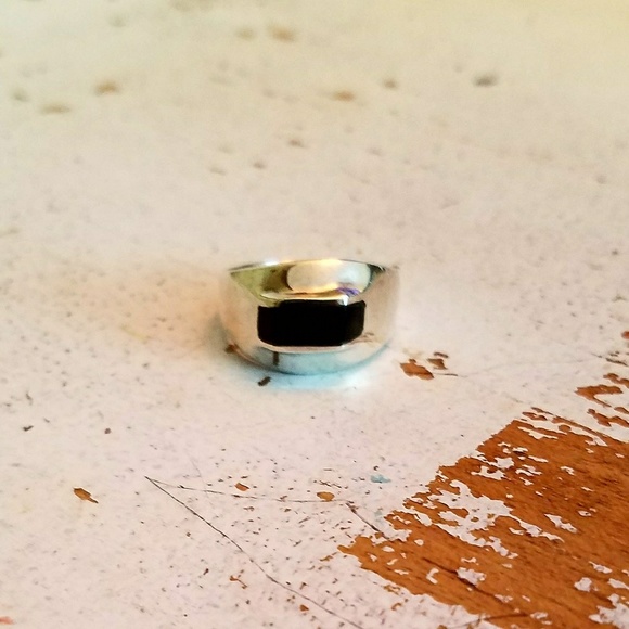 Other - Men's Onyx & Sterling Silver 925 Ring - Size 9